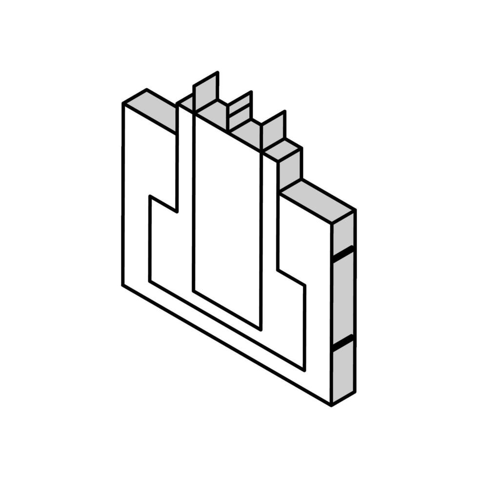 Fundación edificio estructura isométrica icono vector ilustración