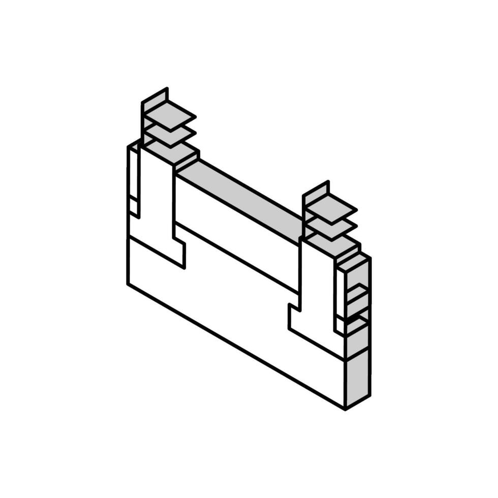 pedestal haz edificio casa isométrica icono vector ilustración