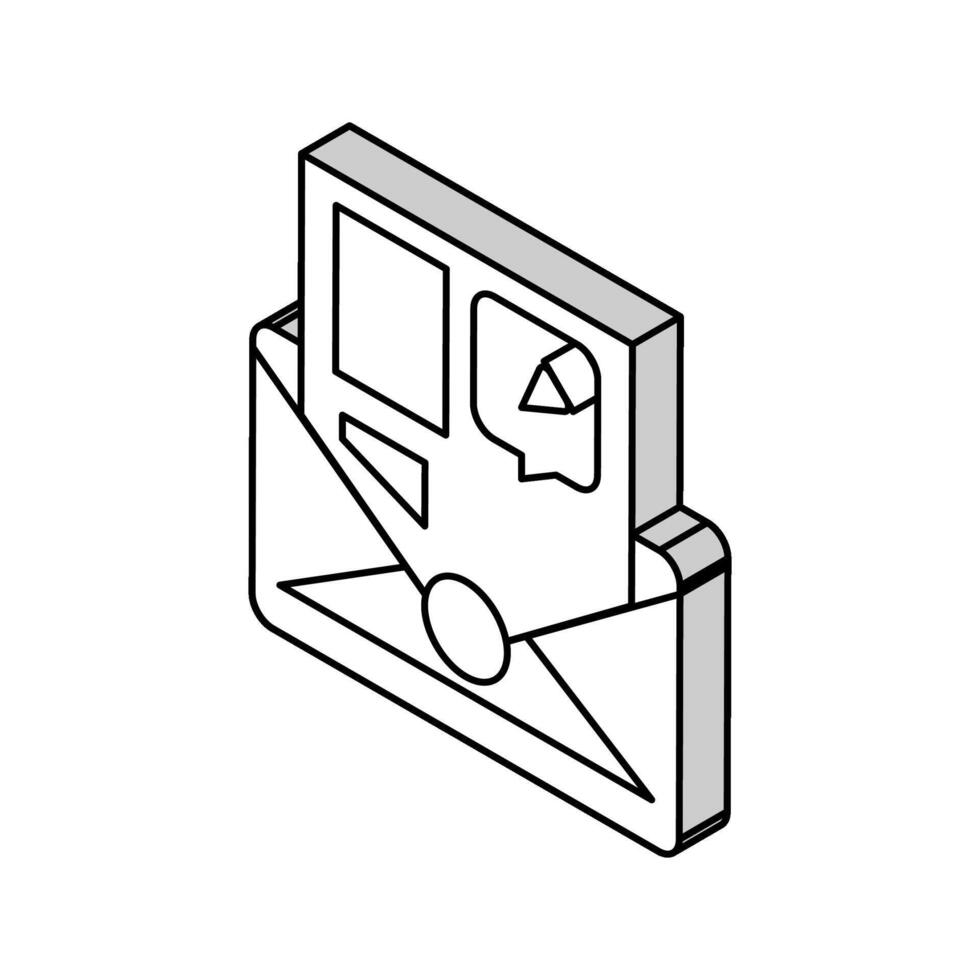 create newsletter marketing isometric icon vector illustration