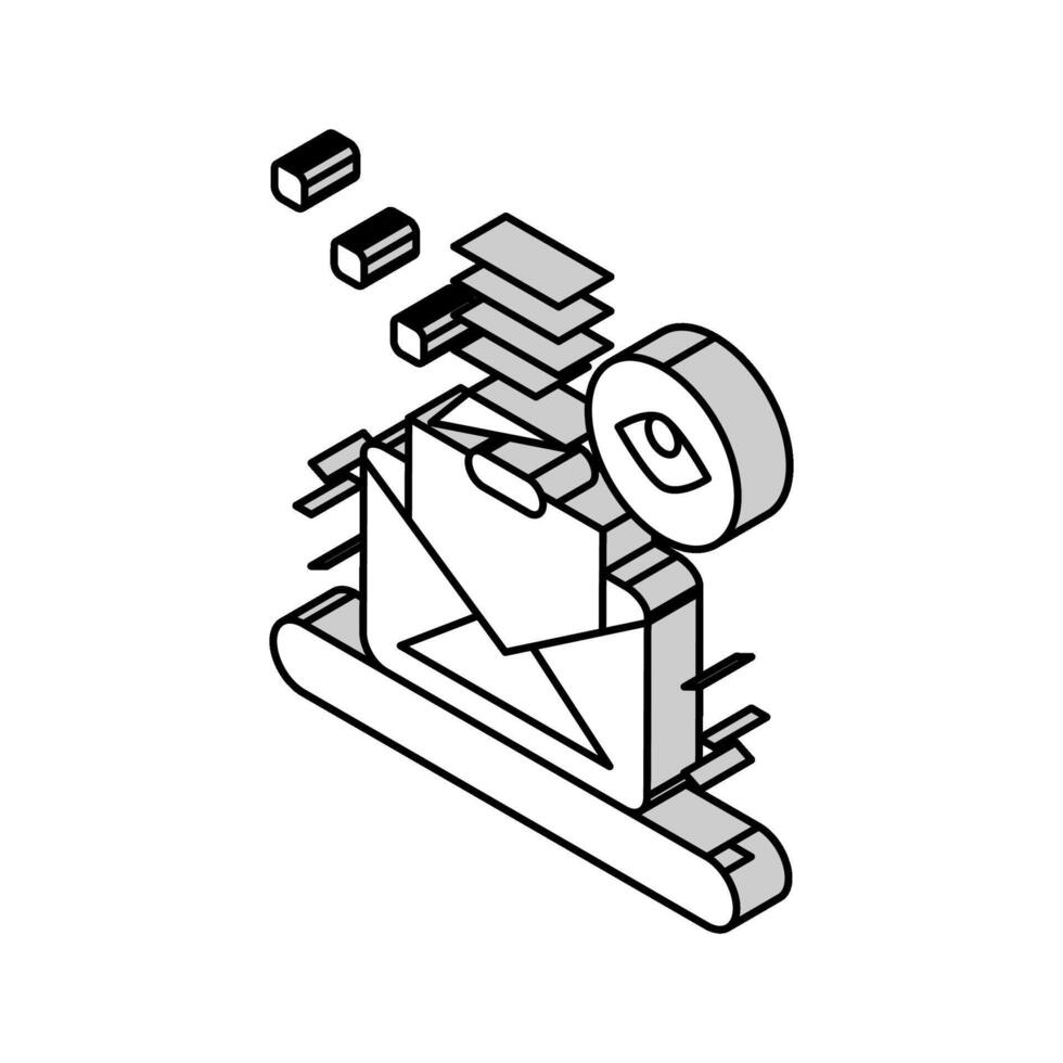 fully managed email marketing isometric icon vector illustration