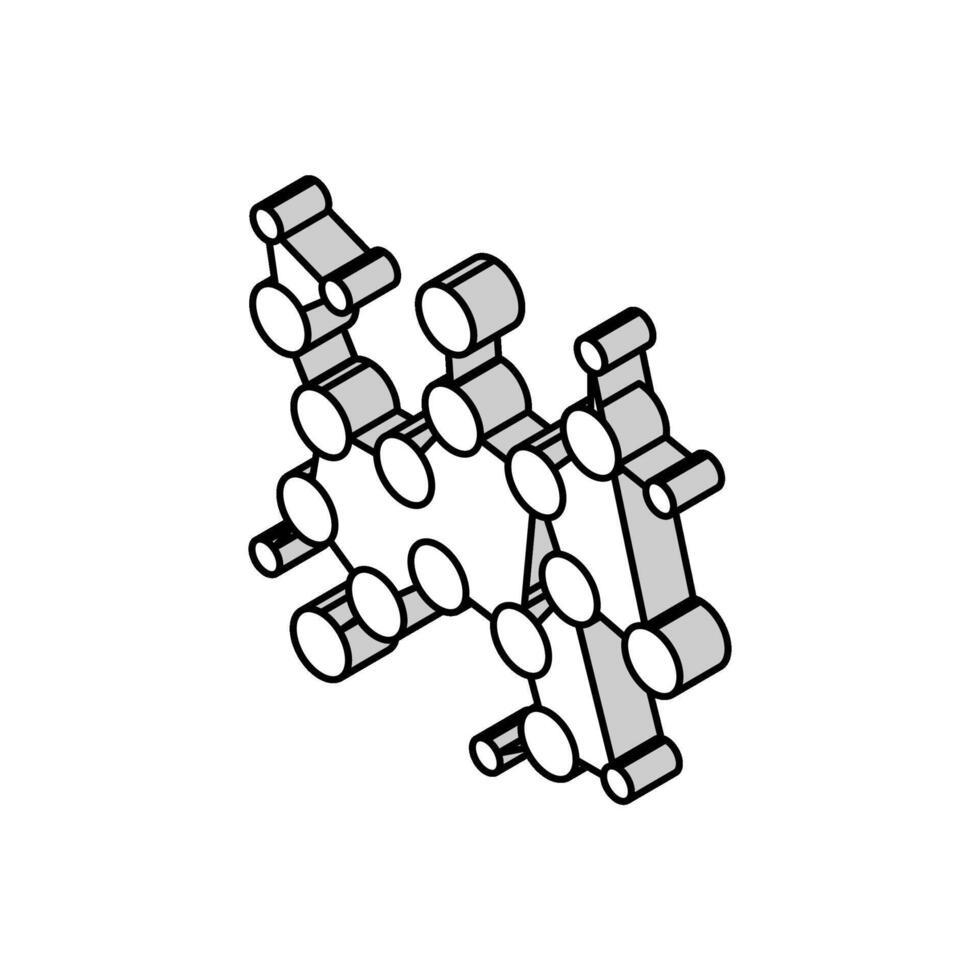 science molecular structure isometric icon vector illustration