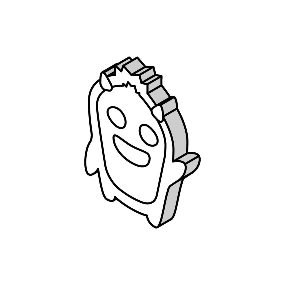 fun monster cute isometric icon vector illustration