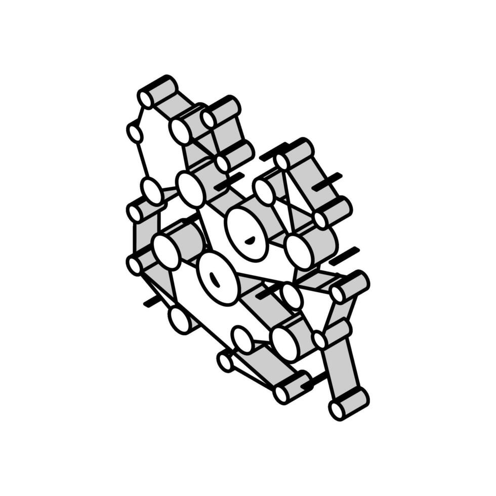 conexión molecular estructura isométrica icono vector ilustración