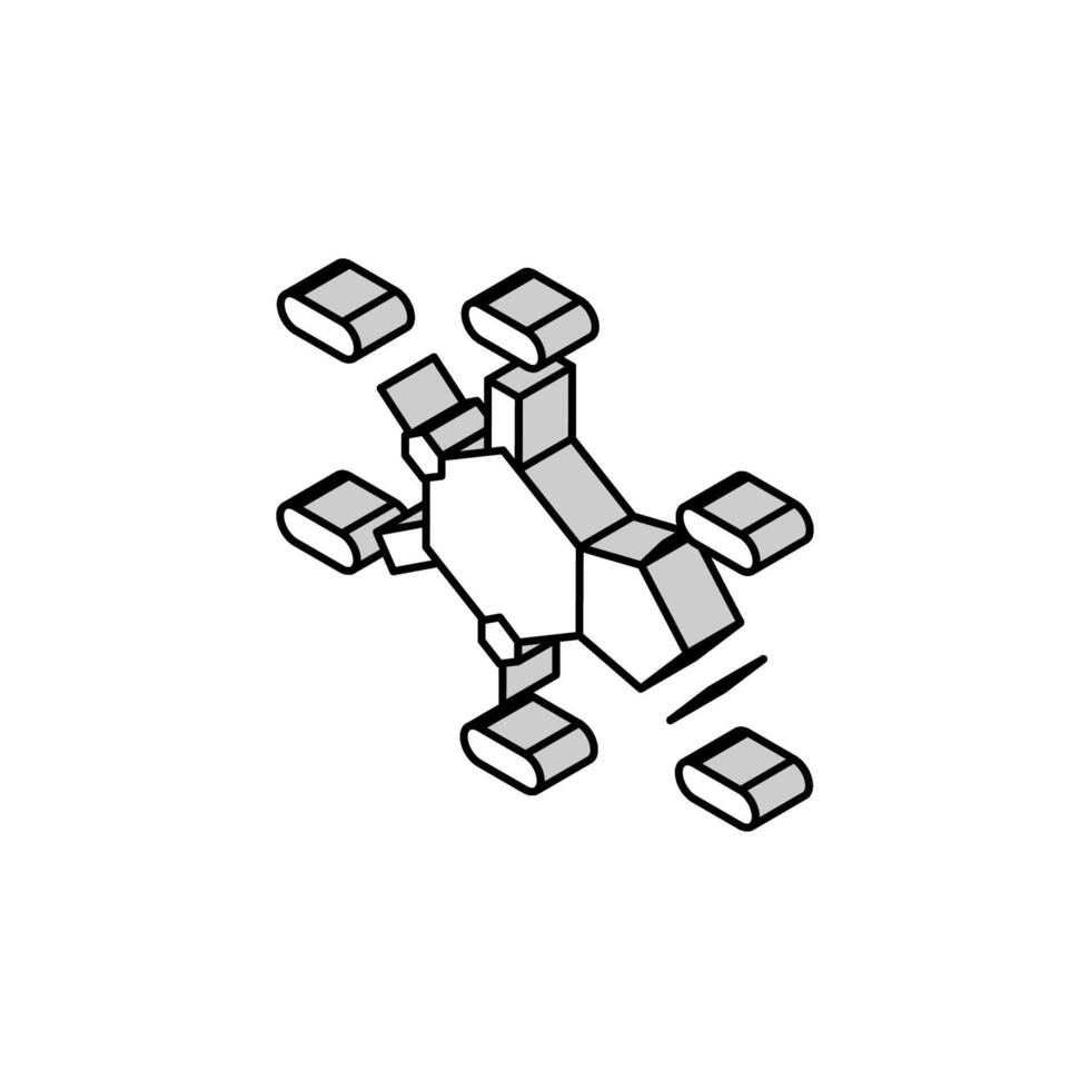 química molecular estructura isométrica icono vector ilustración