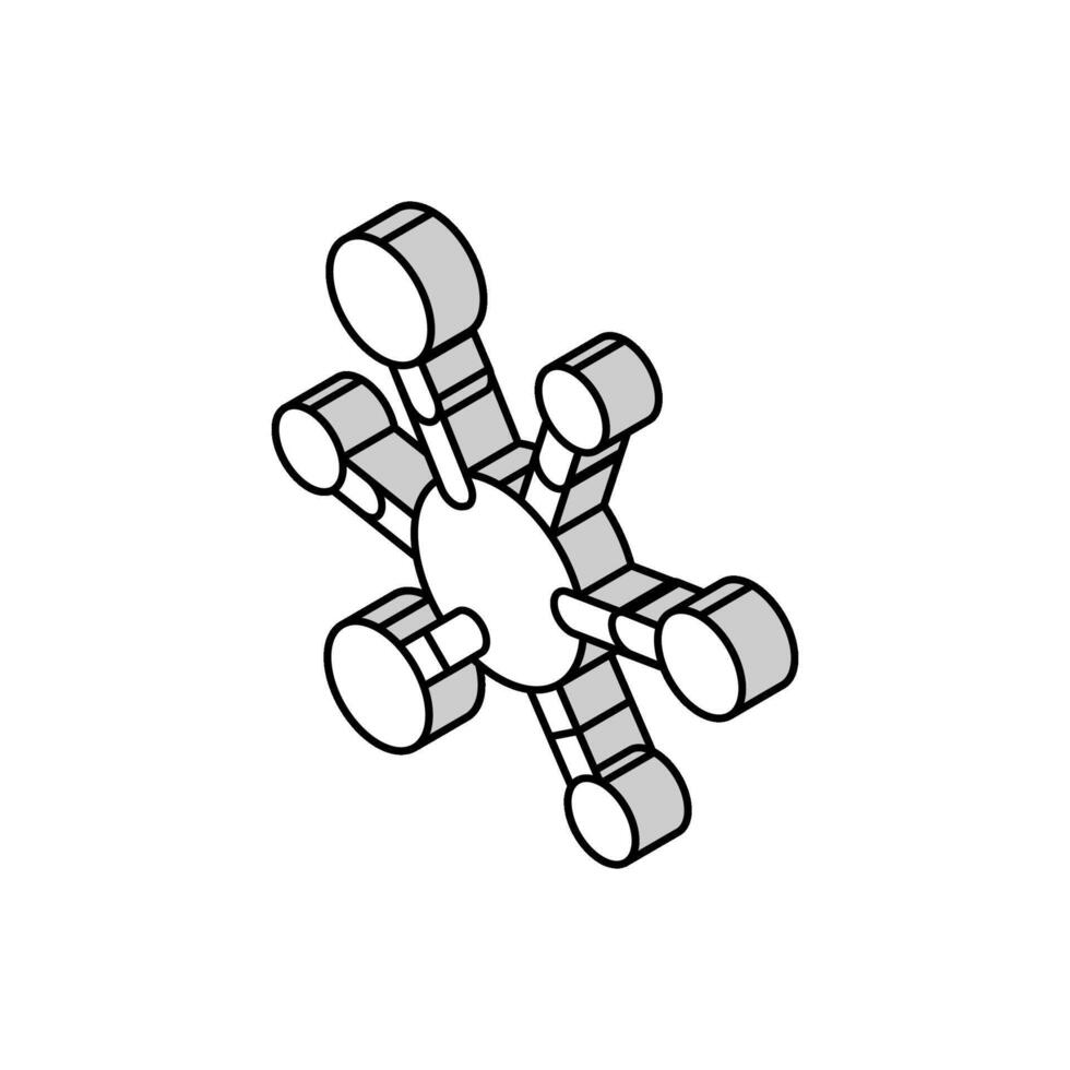 médico molecular estructura isométrica icono vector ilustración