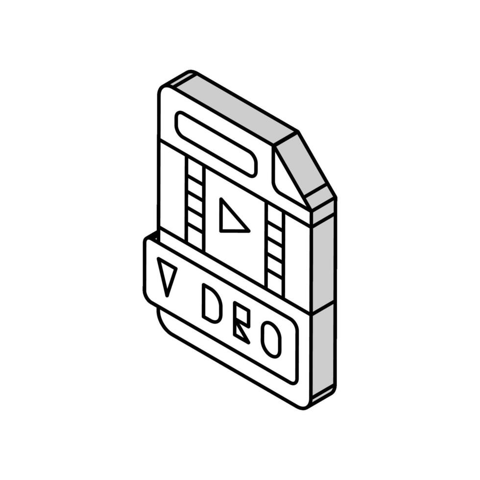 video file format document isometric icon vector illustration