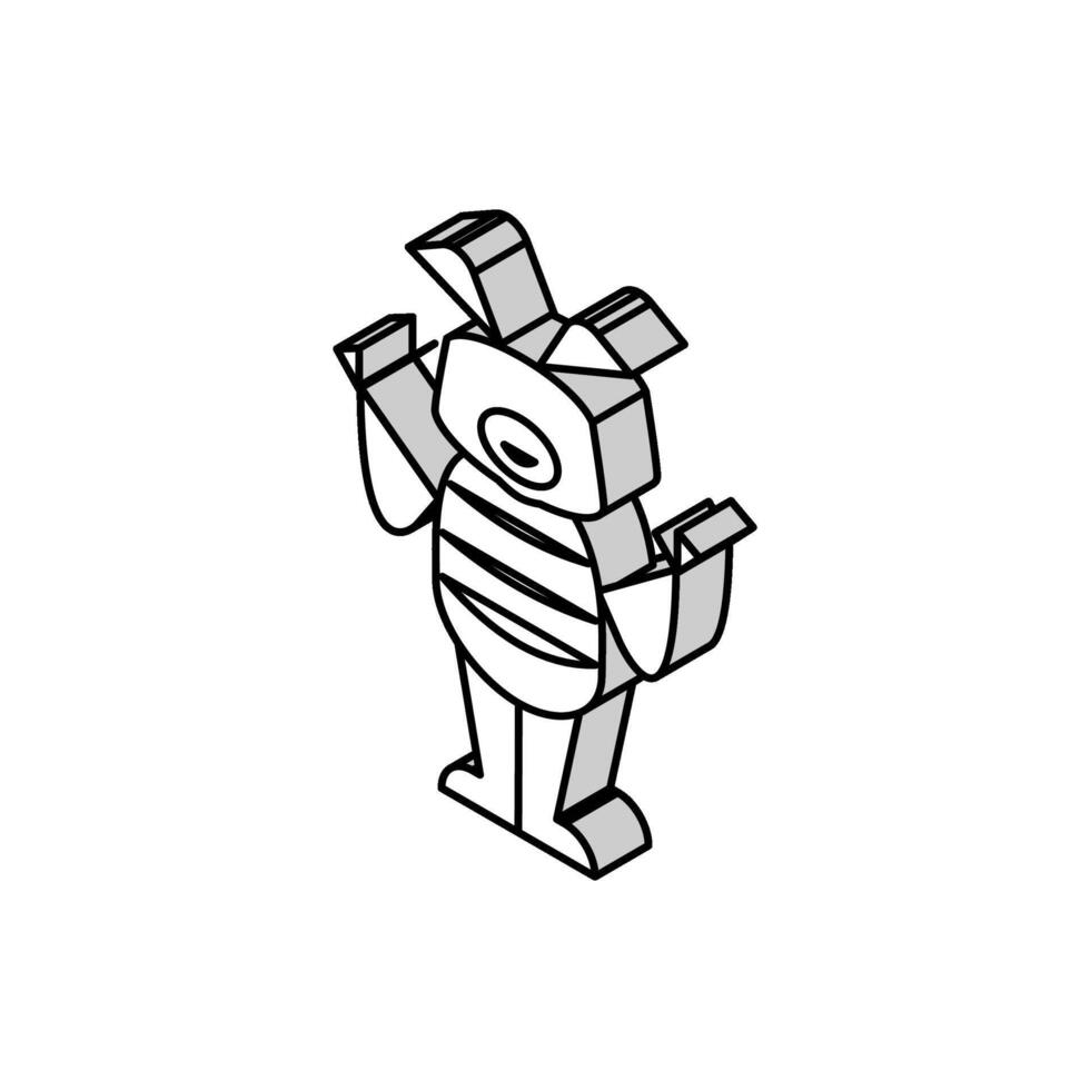 little monster cute isometric icon vector illustration