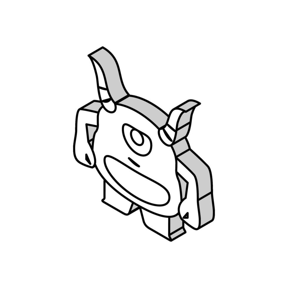 cool monster alien isometric icon vector illustration