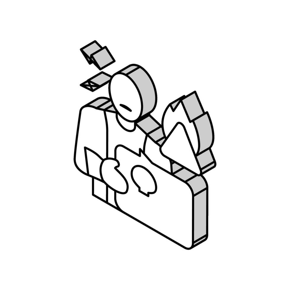 skewed management values organizational crisis isometric icon vector illustration