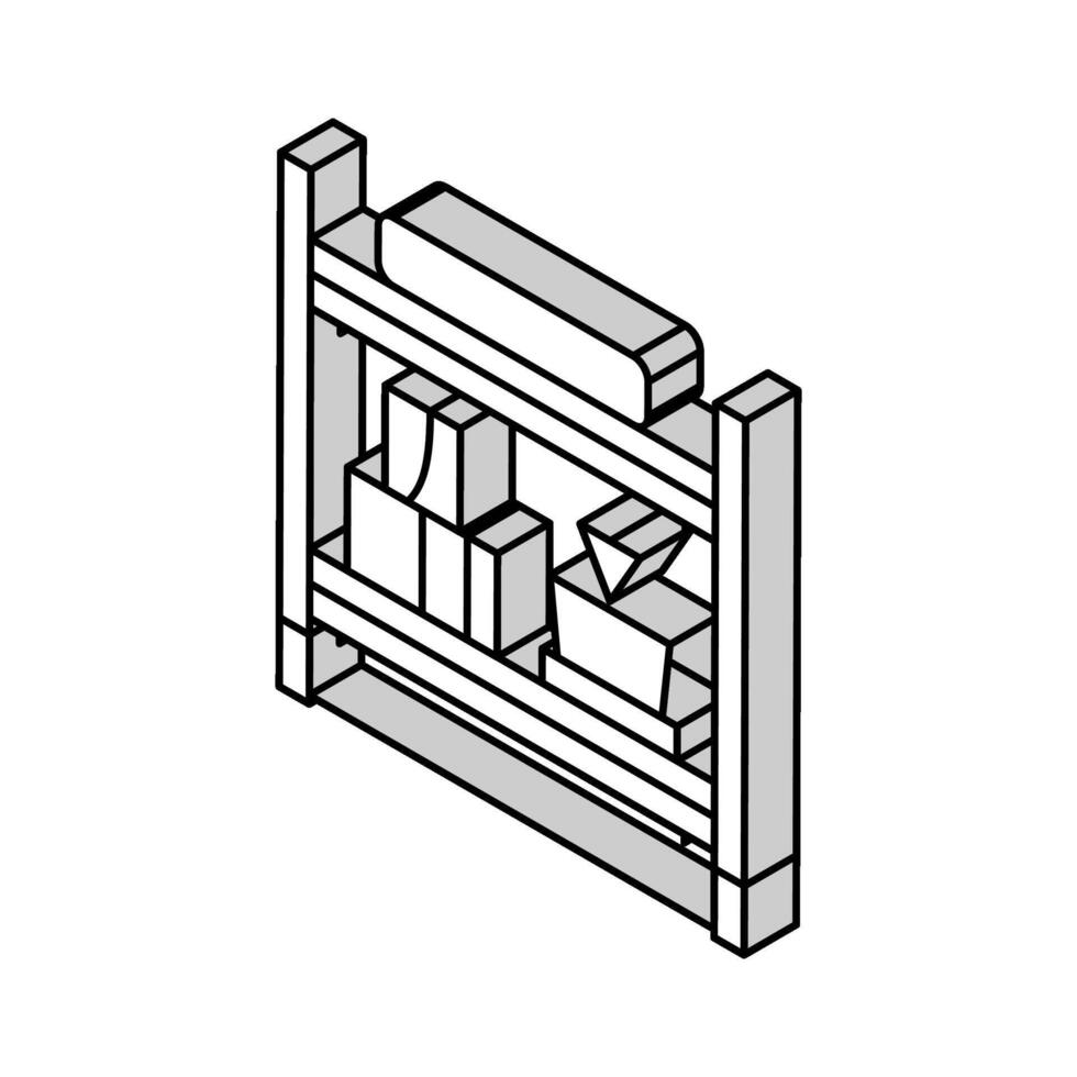estante baño interior isométrica icono vector ilustración
