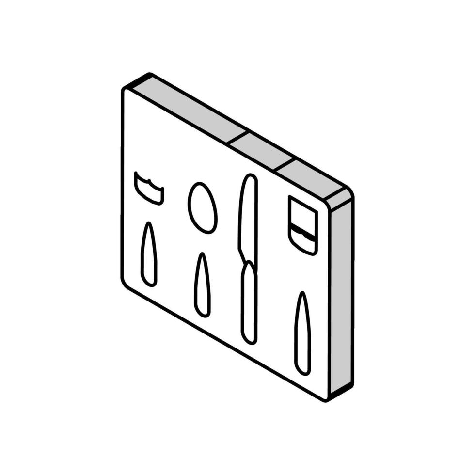 cuchillería organizador hogar accesorio isométrica icono vector ilustración