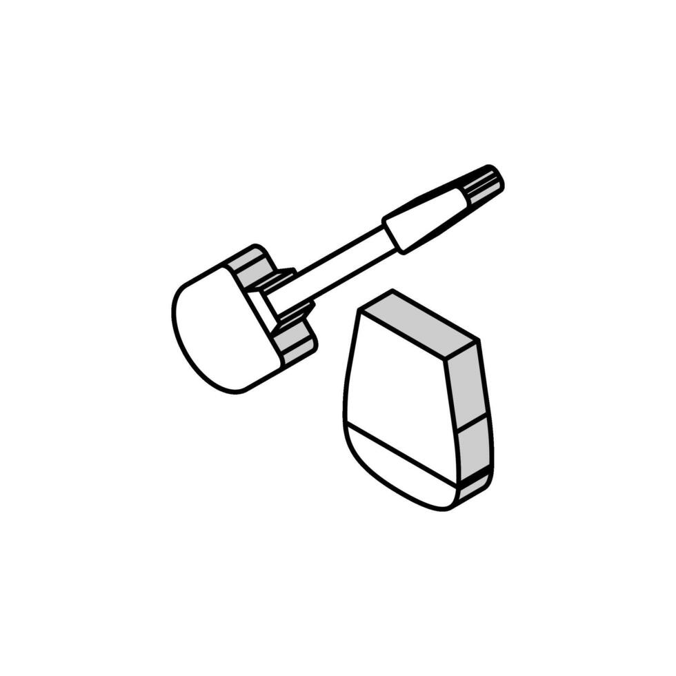 toilet bowl brush home accessory isometric icon vector illustration