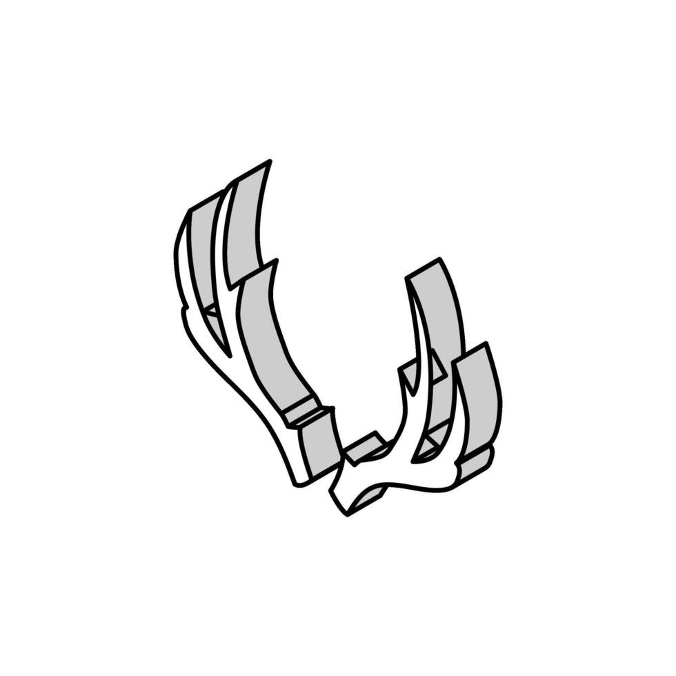 reno cuerno animal isométrica icono vector ilustración