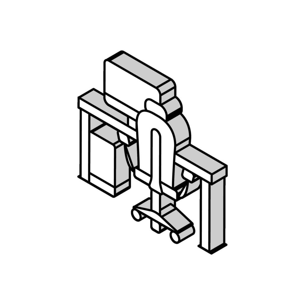 desk computer chair home office isometric icon vector illustration