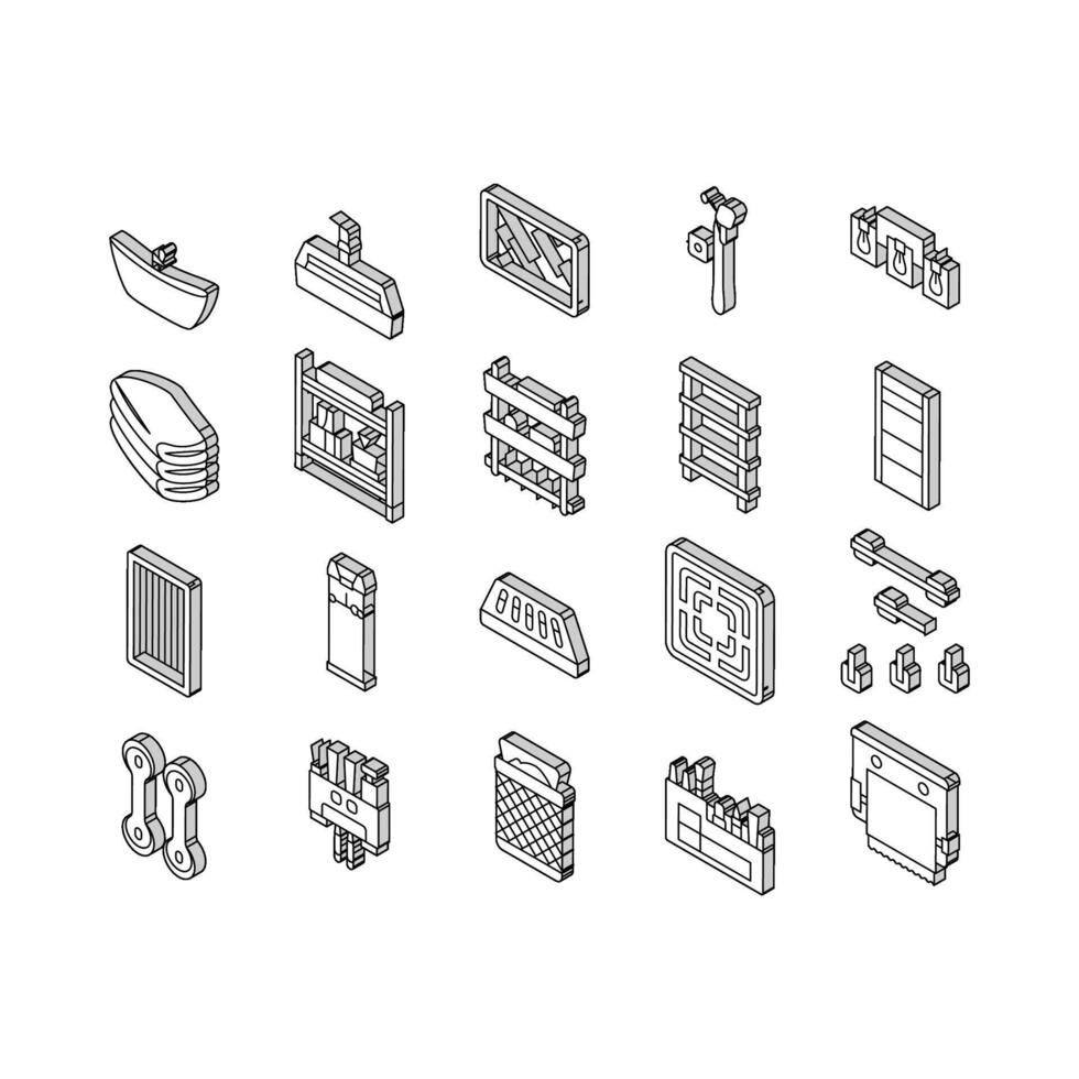 bathroom interior home isometric icons set vector