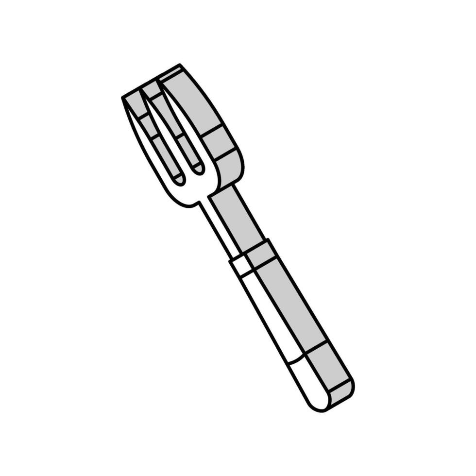tenedor jardín herramienta isométrica icono vector ilustración