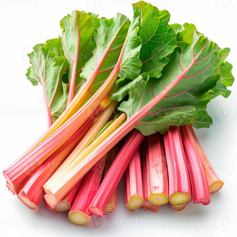 AI generated Rhubarb on a white isolated background - AI generated image photo