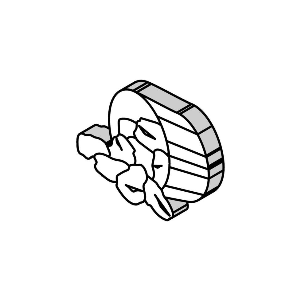 chicken fast food crispy isometric icon vector illustration