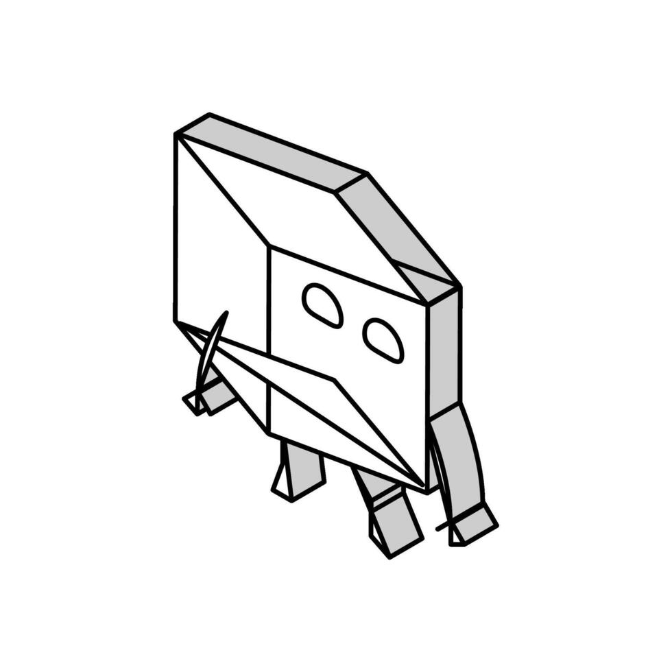cube geometric shape character isometric icon vector illustration