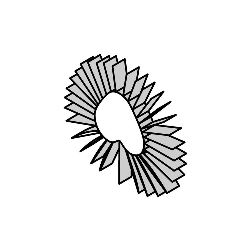 chino ventilador palma isométrica icono vector ilustración