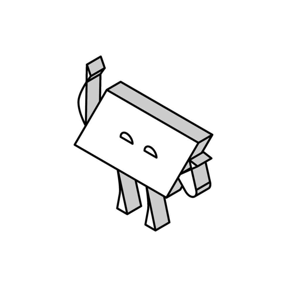 parallelogram geometric shape character isometric icon vector illustration