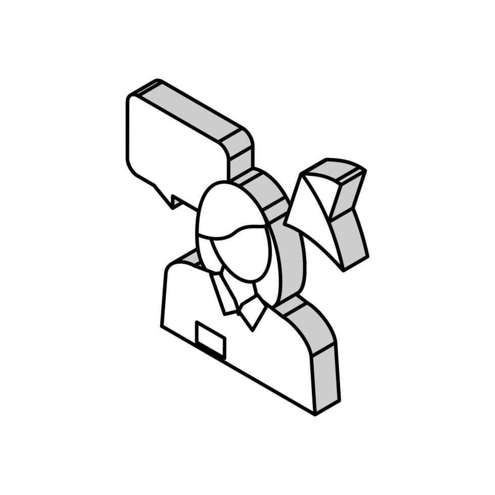 guía museo trabajador isométrica icono vector ilustración