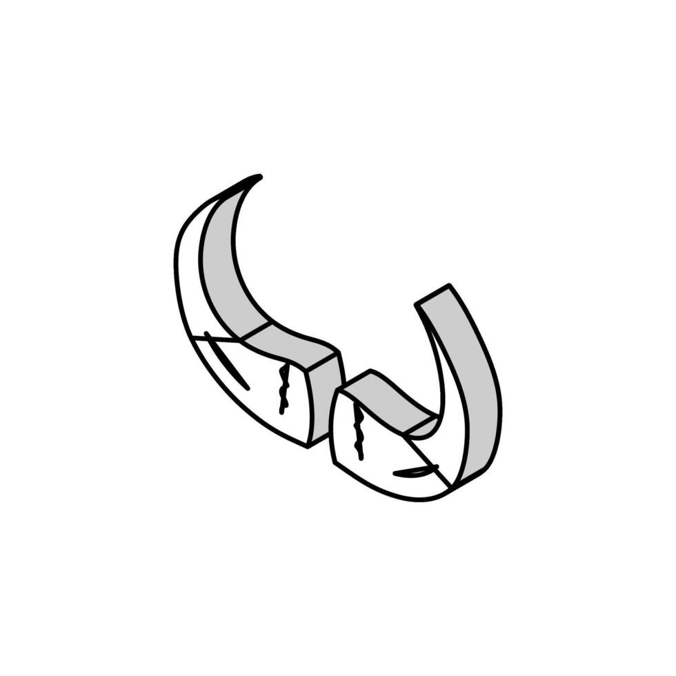 bisonte cuerno animal isométrica icono vector ilustración