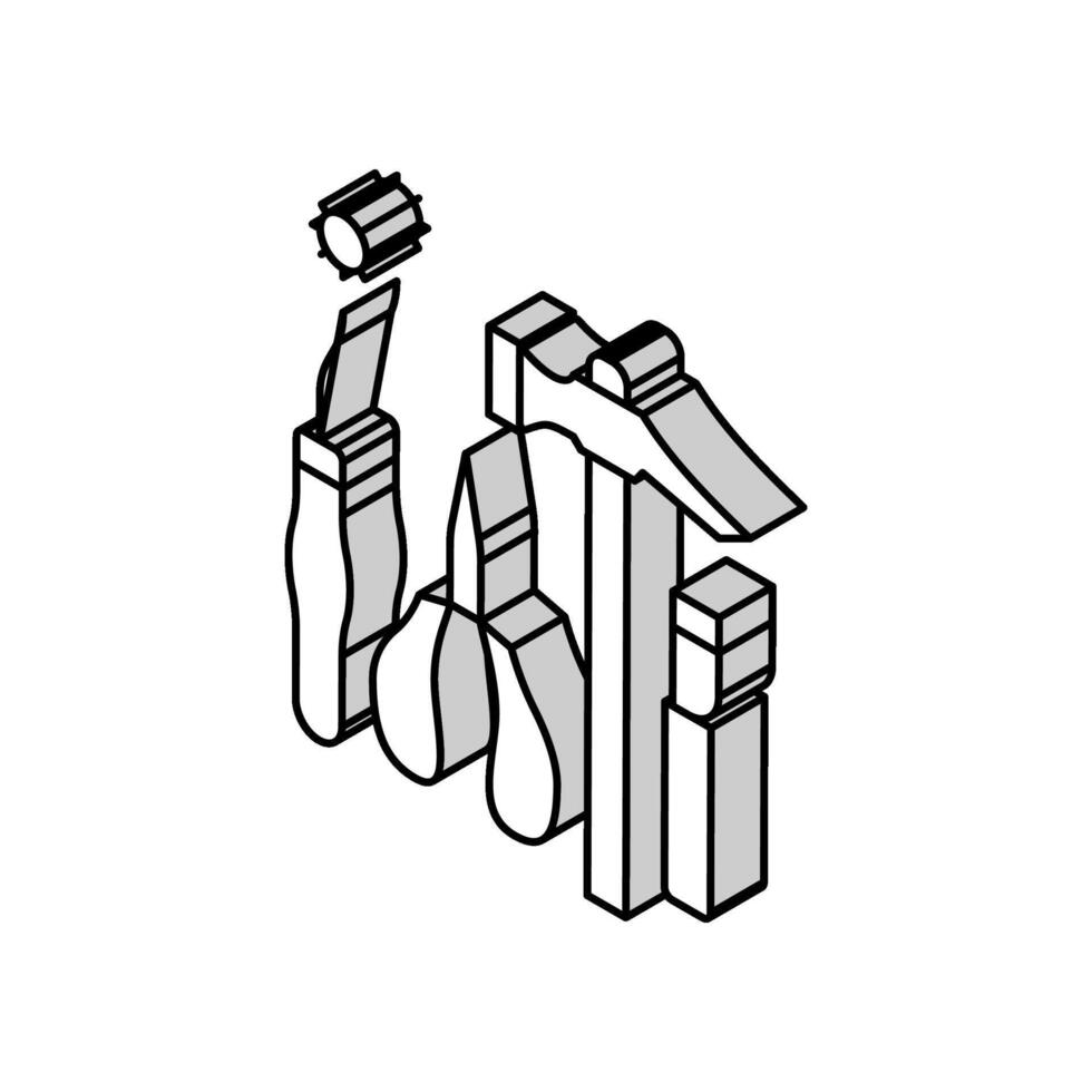 shoes repair tools isometric icon vector illustration