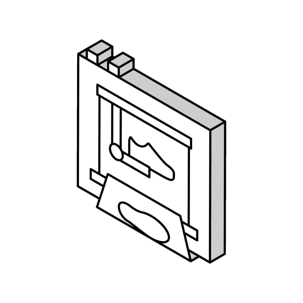 shoe factory equipment isometric icon vector illustration