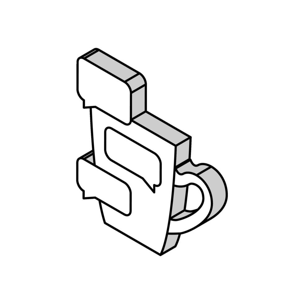 coffee break communication isometric icon vector illustration