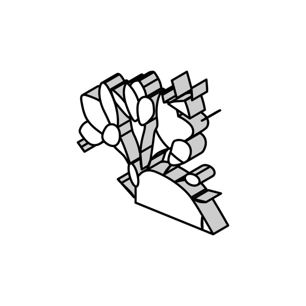 freesia flower spring isometric icon vector illustration