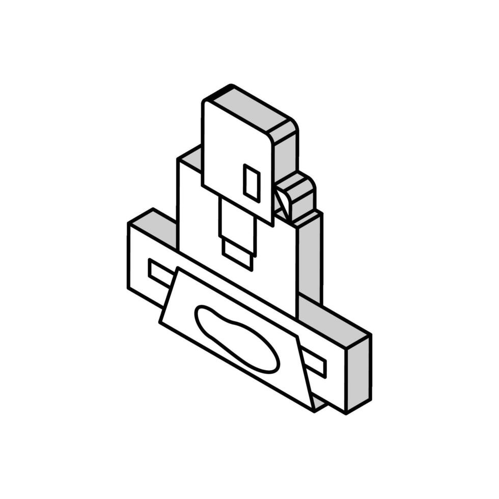 único cortar máquina isométrica icono vector ilustración