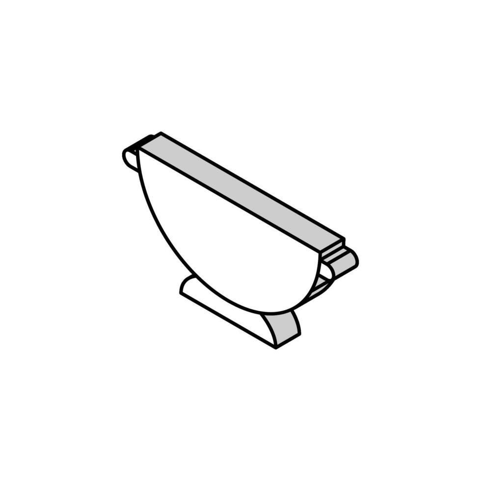 stainless steel colander kitchen cookware isometric icon vector illustration