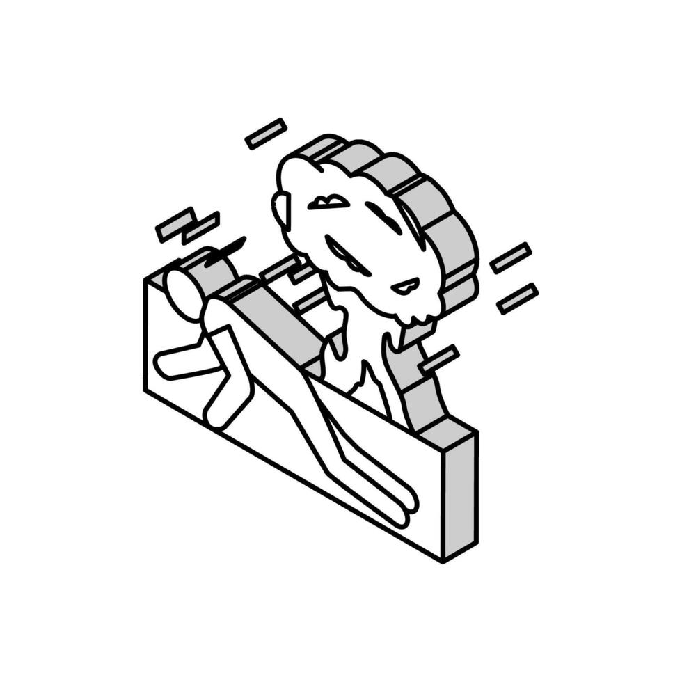 explosion fall man accident isometric icon vector illustration