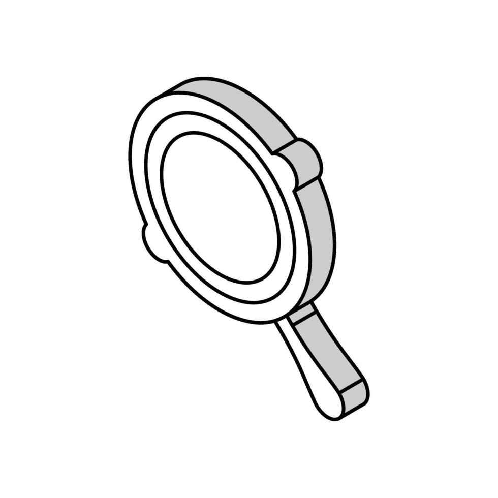 cast iron skillet kitchen cookware isometric icon vector illustration