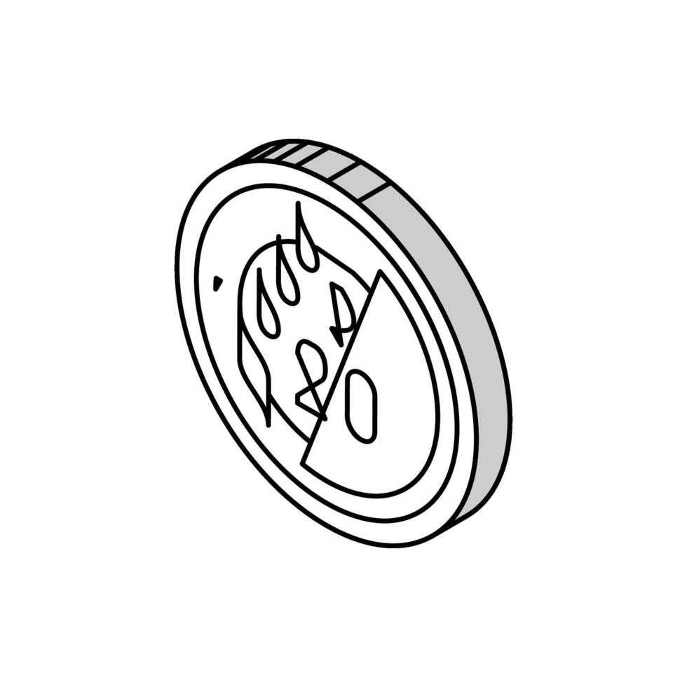 rupia moneda isométrica icono vector ilustración