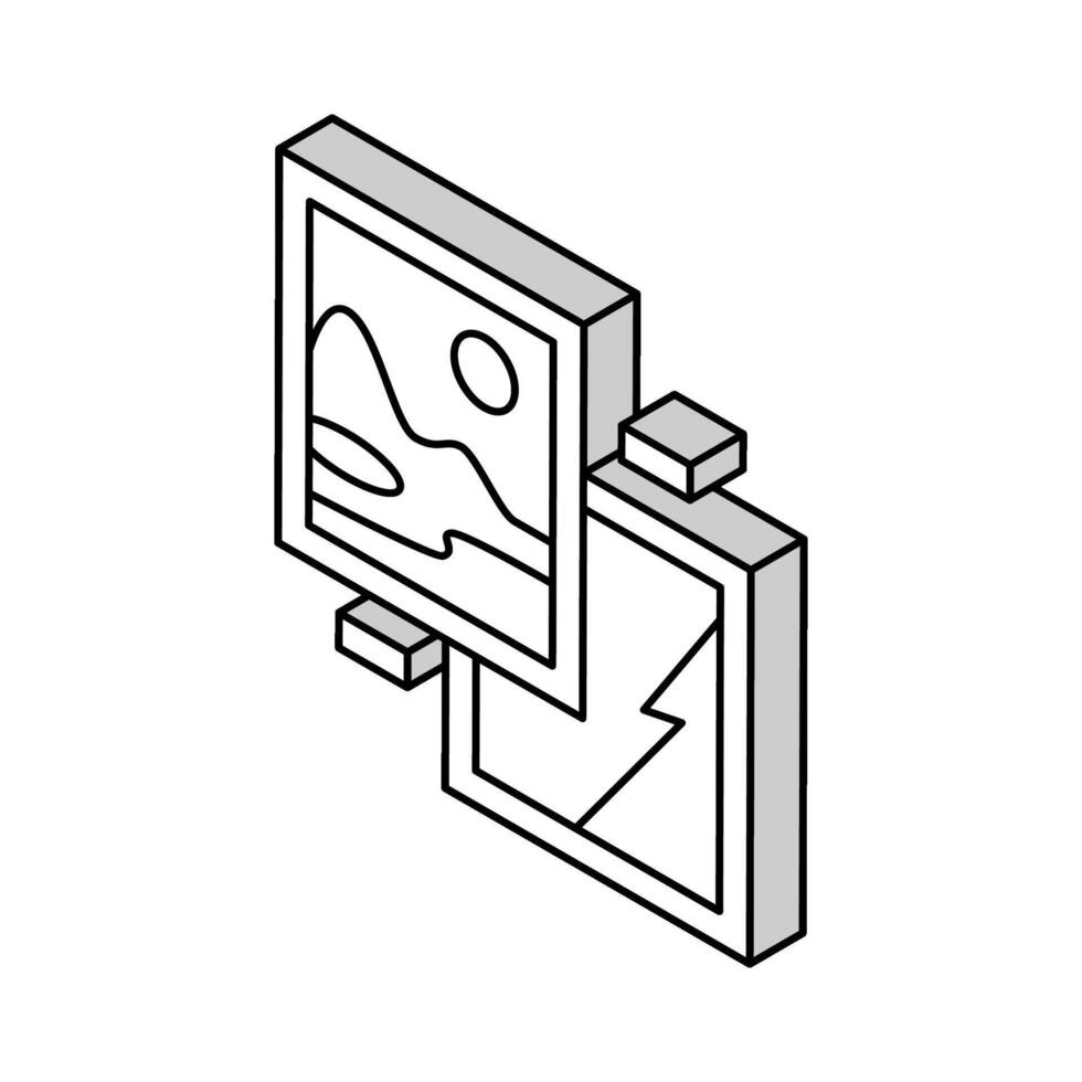 paintings museum exhibit isometric icon vector illustration