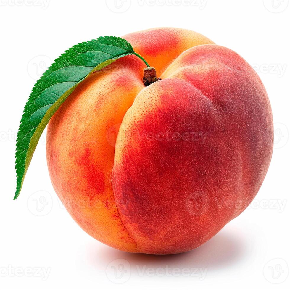 AI generated Southern fruit, peaches on white isolated background - AI generated image photo