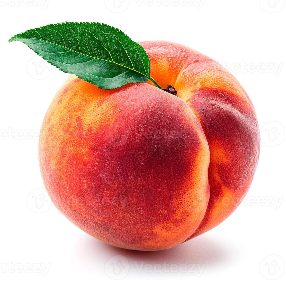 AI generated Southern fruit, peaches on white isolated background - AI generated image photo