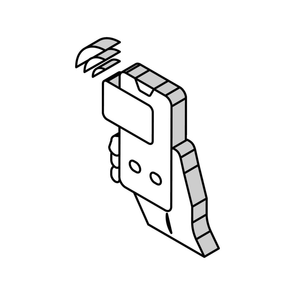 pay pass card phone isometric icon vector illustration
