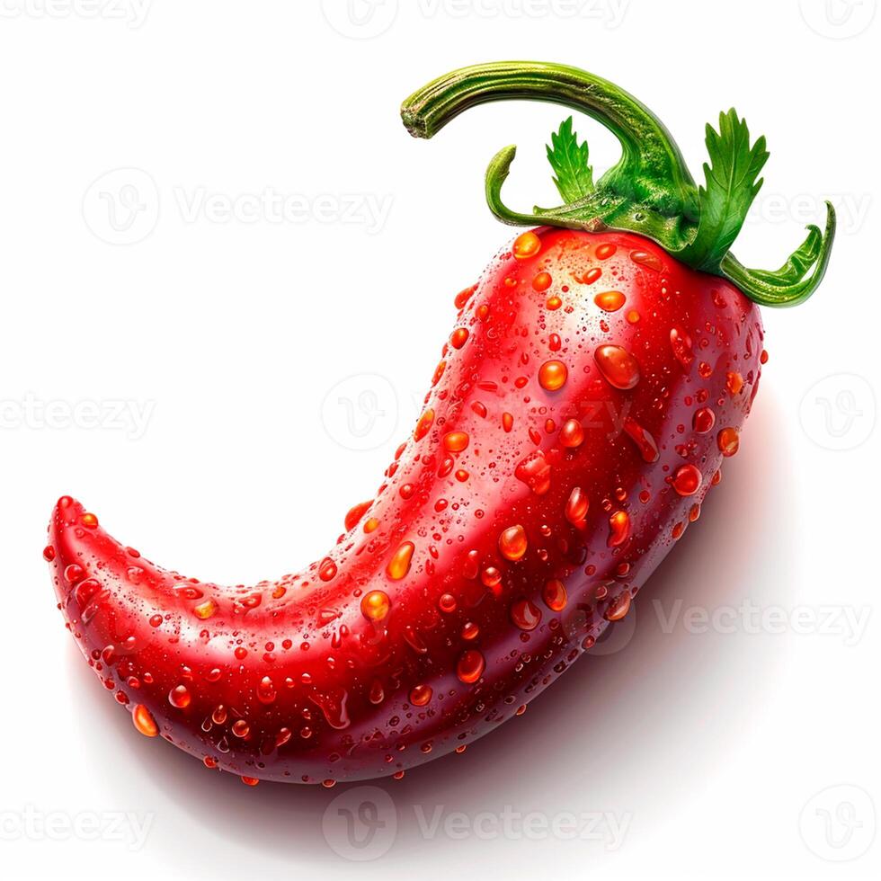 AI generated Hot chili pepper on white isolated background - AI generated image photo