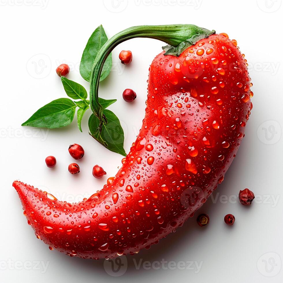 AI generated Hot chili pepper on white isolated background - AI generated image photo