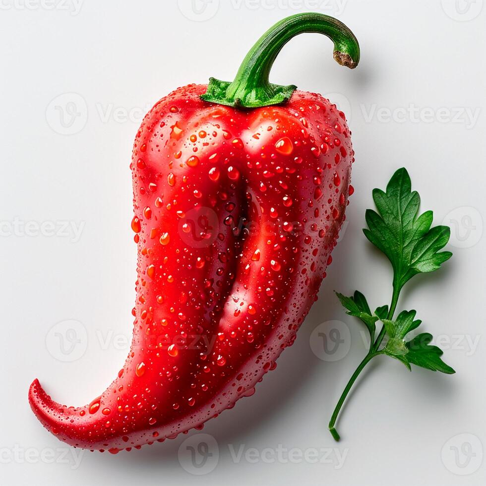 AI generated Hot chili pepper on white isolated background - AI generated image photo