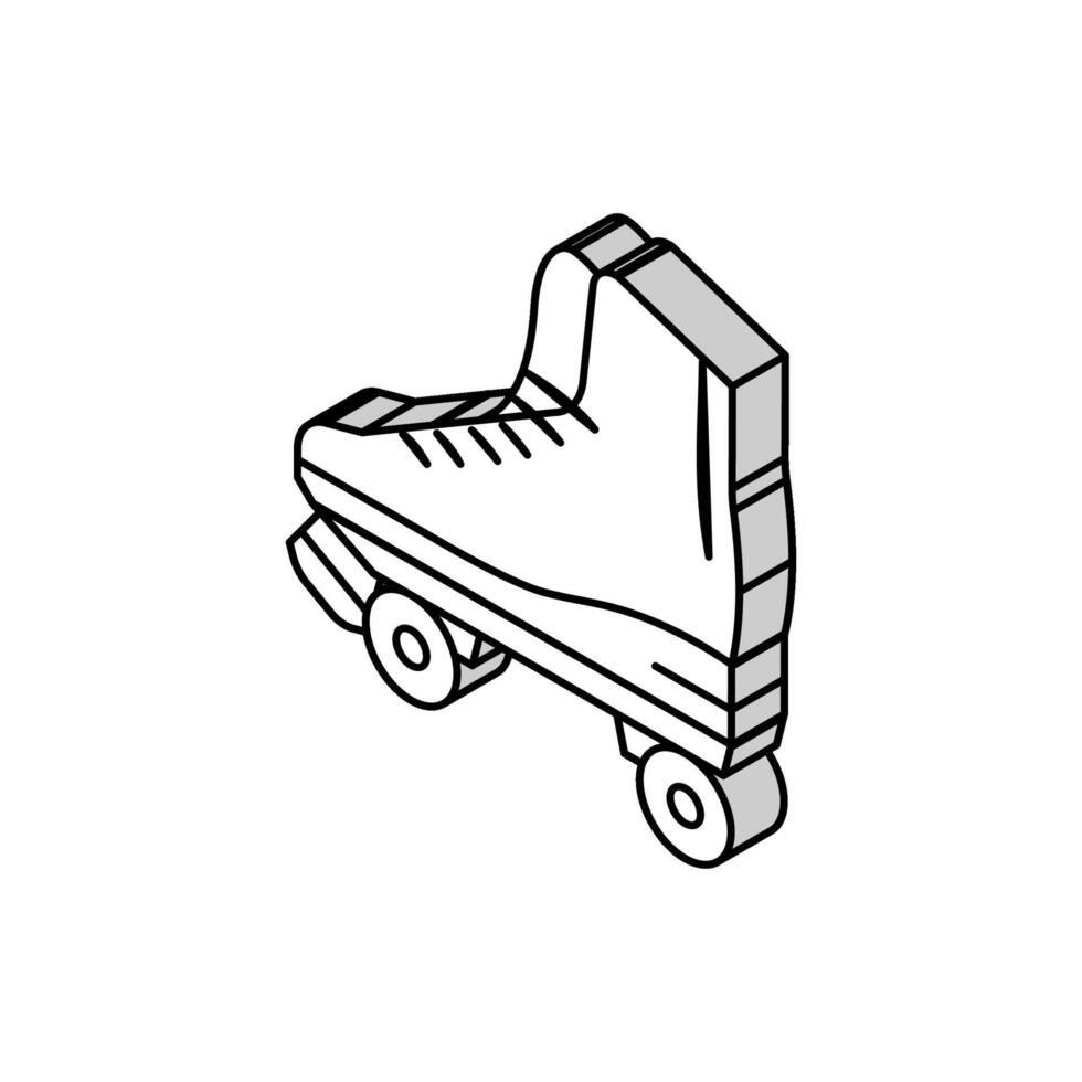 roller skates kid leisure isometric icon vector illustration