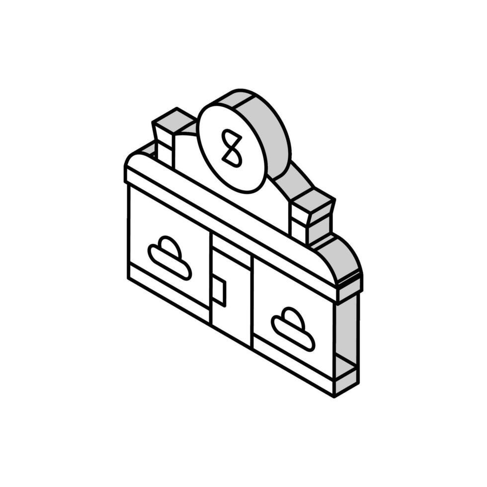 dollar store shop isometric icon vector illustration