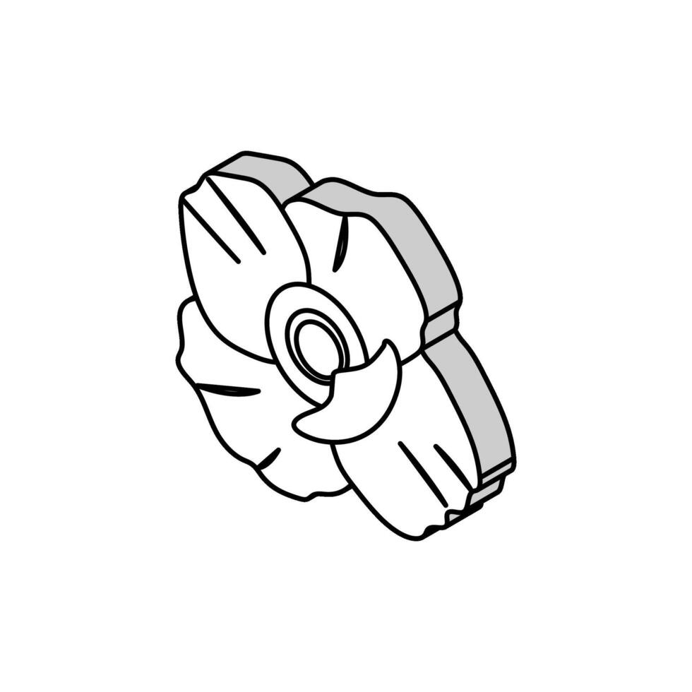 poppy flower spring isometric icon vector illustration
