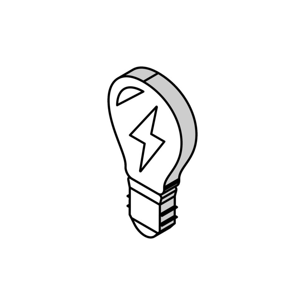 power electricity isometric icon vector illustration