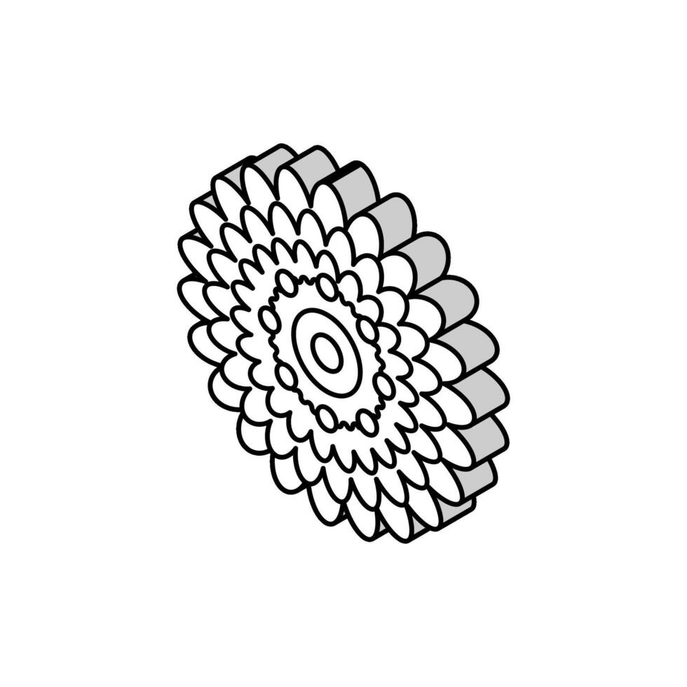 dahlia blossom spring isometric icon vector illustration