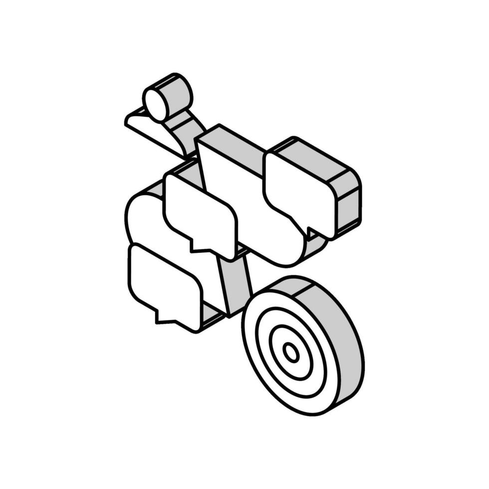 discussing for go to target isometric icon vector illustration