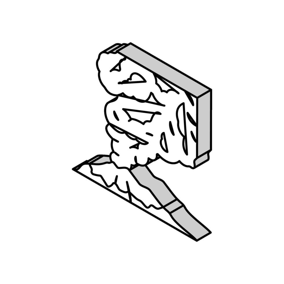 volcánico fumar isométrica icono vector ilustración